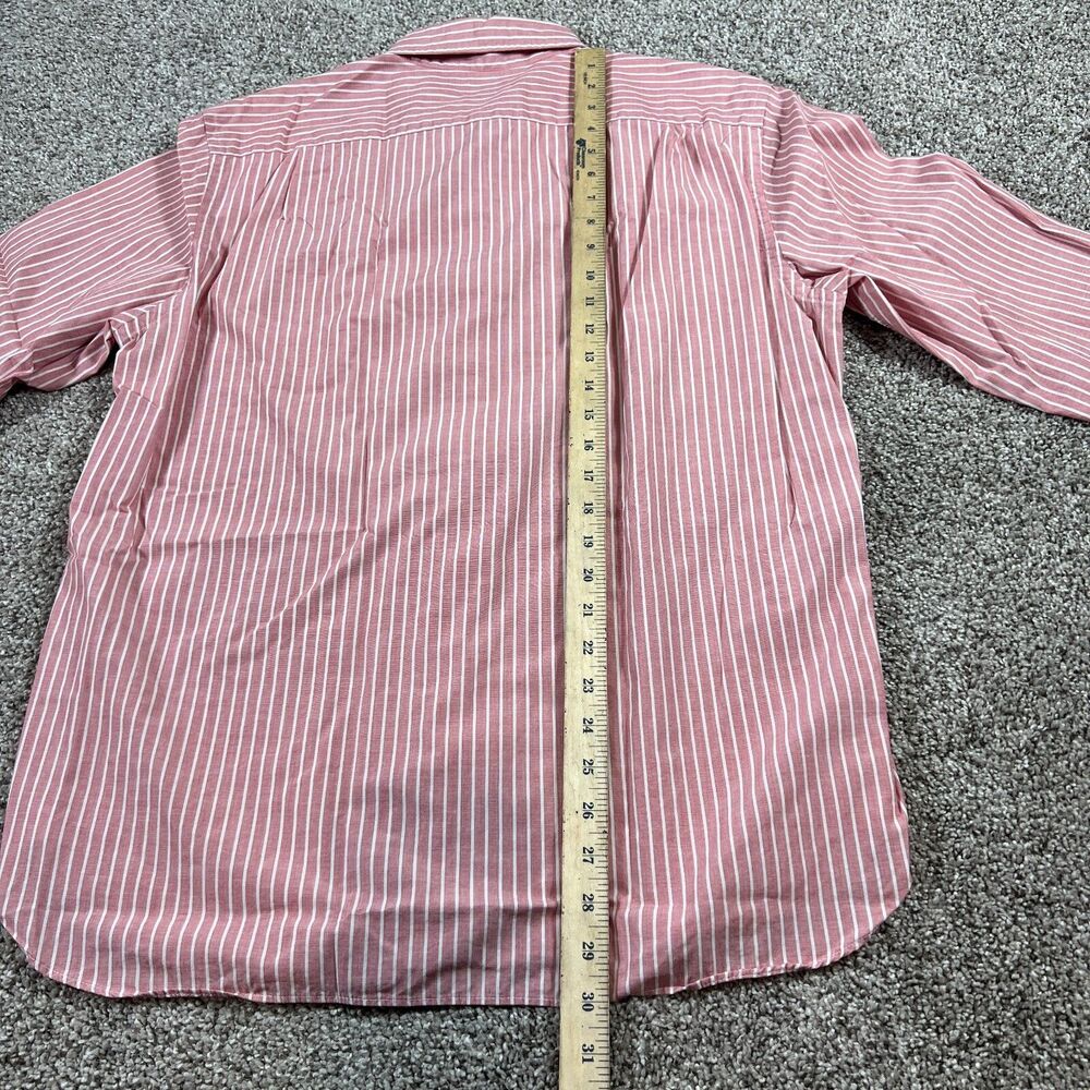 Sewn For J Crew Shirt Mens Large Pink Stripe Button Up 2 Ply Prep Classic - Picture 11 of 13